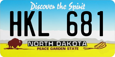 ND license plate HKL681
