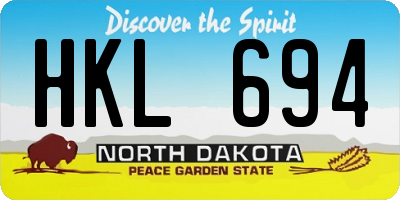 ND license plate HKL694