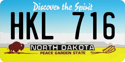 ND license plate HKL716