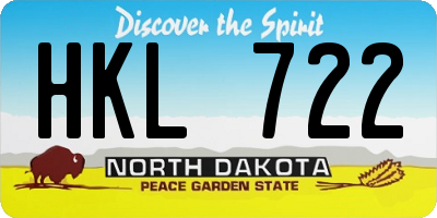 ND license plate HKL722