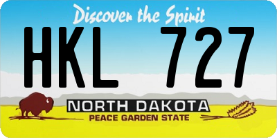 ND license plate HKL727