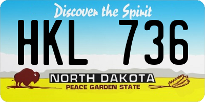 ND license plate HKL736