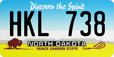 ND license plate HKL738