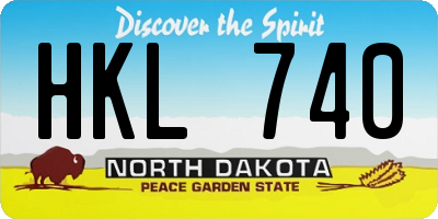 ND license plate HKL740