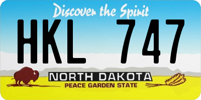 ND license plate HKL747