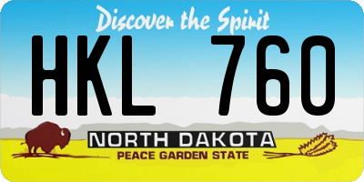ND license plate HKL760