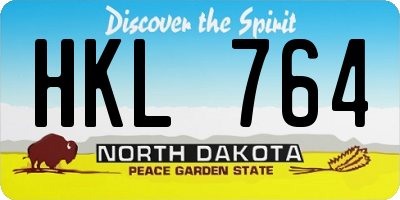 ND license plate HKL764