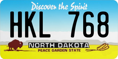 ND license plate HKL768