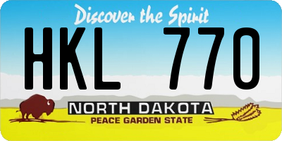 ND license plate HKL770