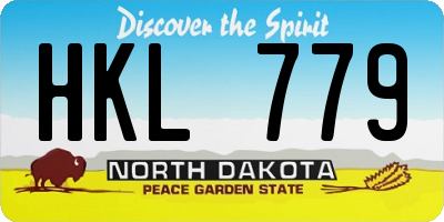 ND license plate HKL779
