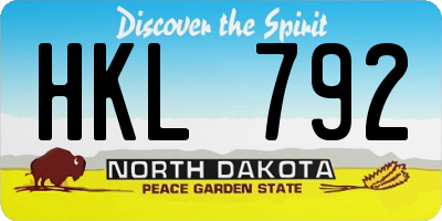 ND license plate HKL792