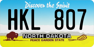 ND license plate HKL807