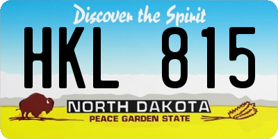 ND license plate HKL815