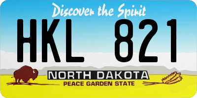 ND license plate HKL821
