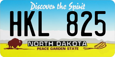 ND license plate HKL825