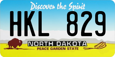 ND license plate HKL829