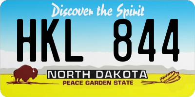 ND license plate HKL844