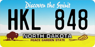 ND license plate HKL848