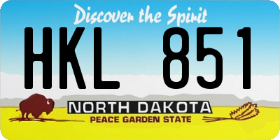 ND license plate HKL851