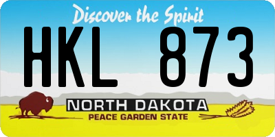 ND license plate HKL873