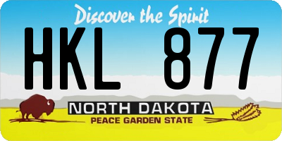 ND license plate HKL877
