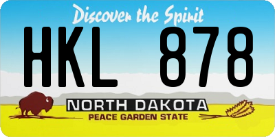 ND license plate HKL878