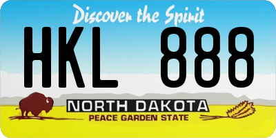 ND license plate HKL888