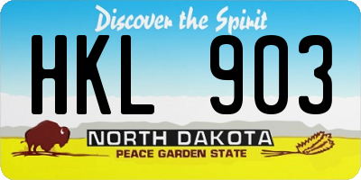 ND license plate HKL903