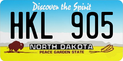 ND license plate HKL905