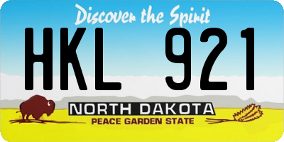 ND license plate HKL921