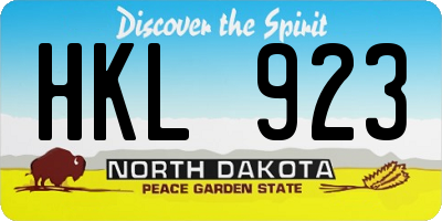 ND license plate HKL923