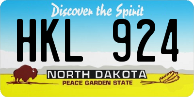ND license plate HKL924