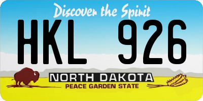 ND license plate HKL926