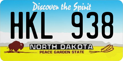ND license plate HKL938