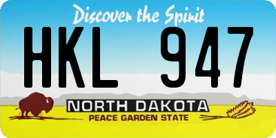 ND license plate HKL947