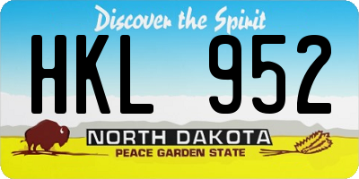 ND license plate HKL952