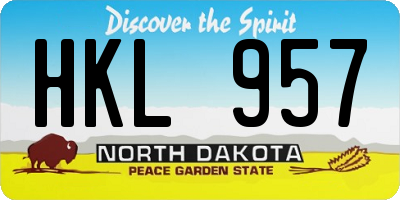 ND license plate HKL957