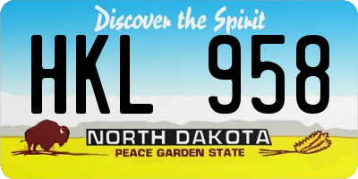 ND license plate HKL958