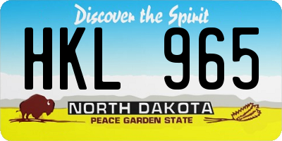 ND license plate HKL965