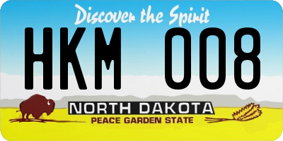 ND license plate HKM008
