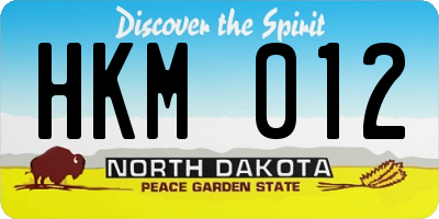ND license plate HKM012