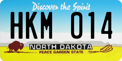 ND license plate HKM014