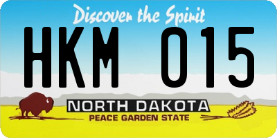 ND license plate HKM015