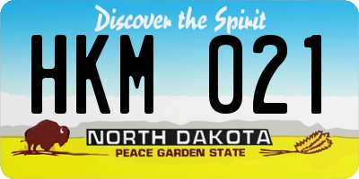 ND license plate HKM021