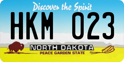 ND license plate HKM023