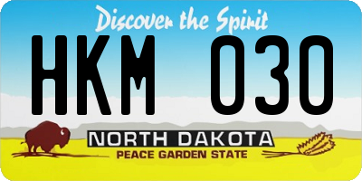 ND license plate HKM030