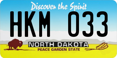 ND license plate HKM033