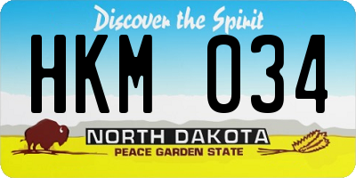ND license plate HKM034