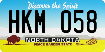 ND license plate HKM058