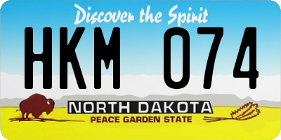 ND license plate HKM074